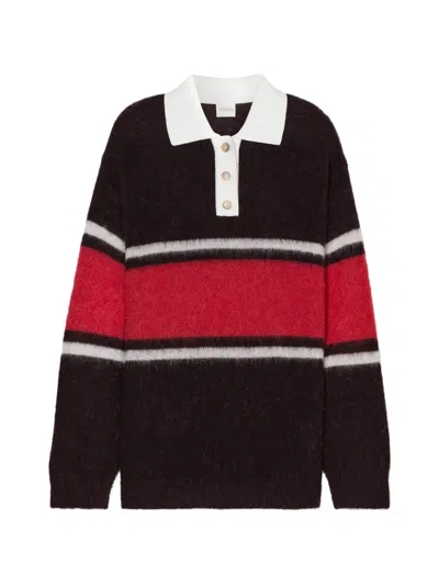 Closed Rugby-stripe Polo Sweater In Brown
