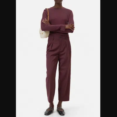 Closed Ruthy Relaxed Fit Trouser Pants In Dark Red In Brown