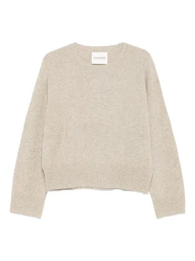 Closed Wool Crewneck Jumper In Neutral