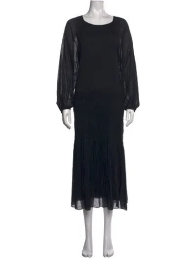 Pre-owned Closed Scoop Neck Long Dress In Black