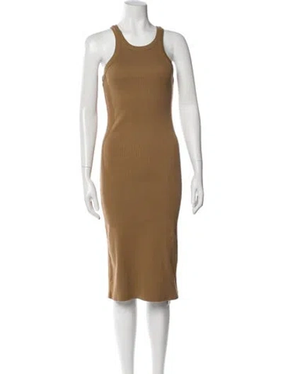 Pre-owned Closed Scoop Neck Midi Length Dress In Neutral