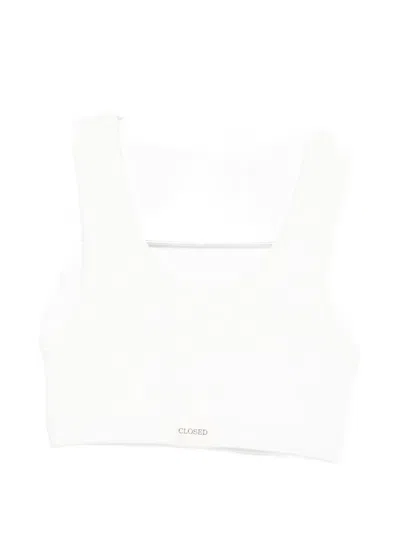 Closed Scoop-neck Bralette In White