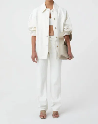 Closed Seaming Detail Jacket In Creme In White