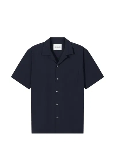 Closed Seersucker Short-sleeved Shirt In Blue