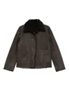 Closed Single-breasted Long Sleeve Casual Jacket In Brown