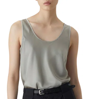 Closed Shiny Tank Top In Grey Veneer In Multi