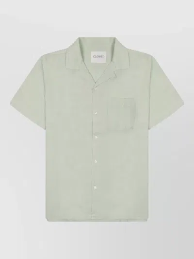 Closed Shirt Short Sleeves Chest Pocket Detail In Green