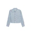 Closed Sky Blue Regular Stripes Shirt In Blue