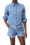 Closed Short Jacket In Light Blue In Blue