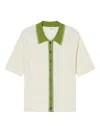 Closed Short Sleeve Cardigan In Green