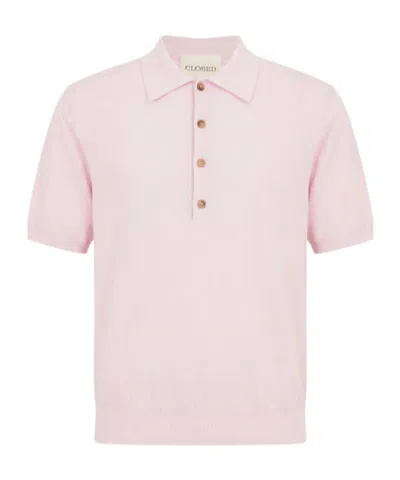 Closed Short Sleeve Cotton Polo Shirt In Pink