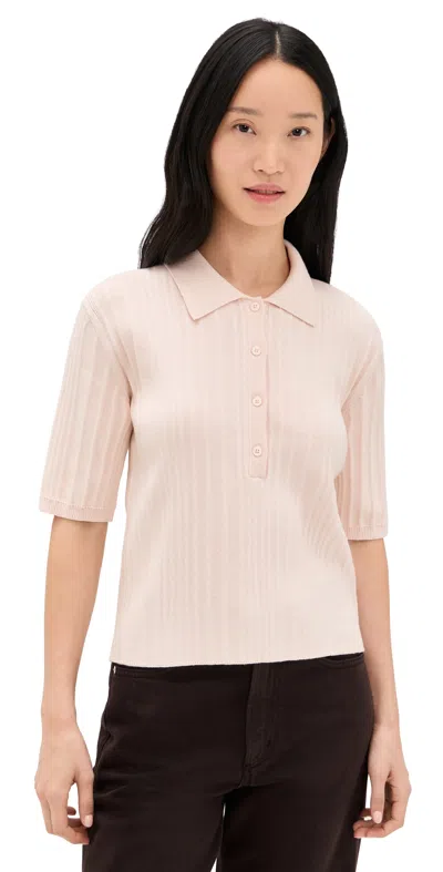 Closed Short Sleeve Knit Polo Blush Pink