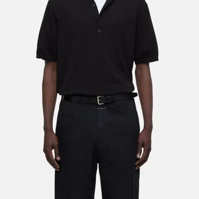 Closed Short Sleeve Polo In Black
