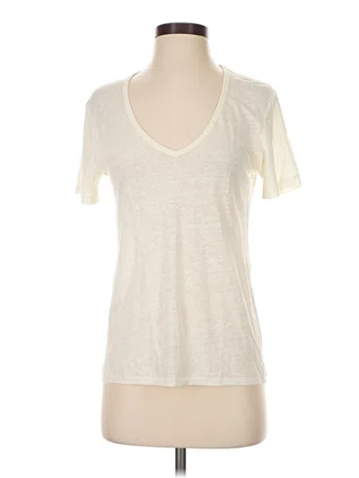 Pre-owned Closed Short Sleeve Top Ivory V-neck Tops