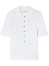 Closed Short-sleeved Polo Top In White
