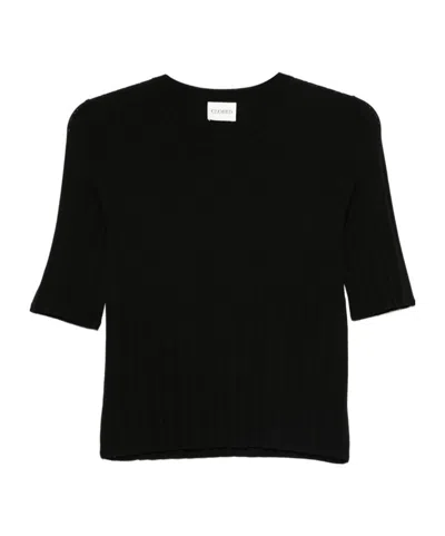 Closed Short-sleeved Jumper In Black