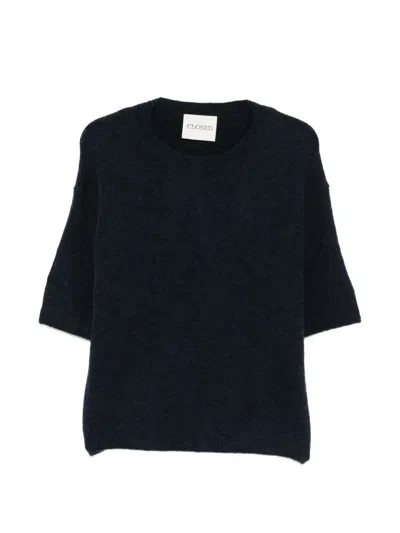 Closed Short-sleeve Crew-neck Sweater In Blue