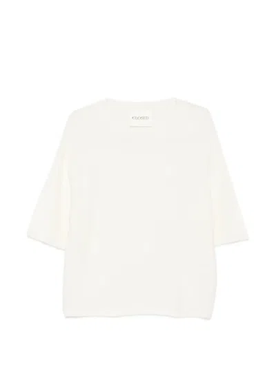 Closed Short-sleeve Sweater In Neutrals
