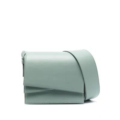 Closed Logo-embossed Leather Crossbody Bag In Green