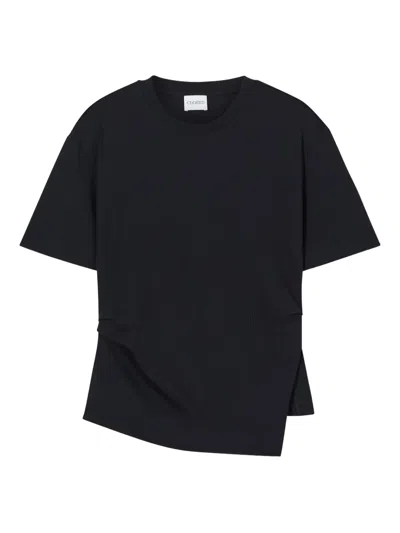 Closed Side-split T-shirt In Black