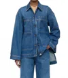 Closed Sidelong Straps Blouse In Mid Blue In Blue