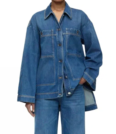 Closed Sidelong Straps Blouse In Mid Blue