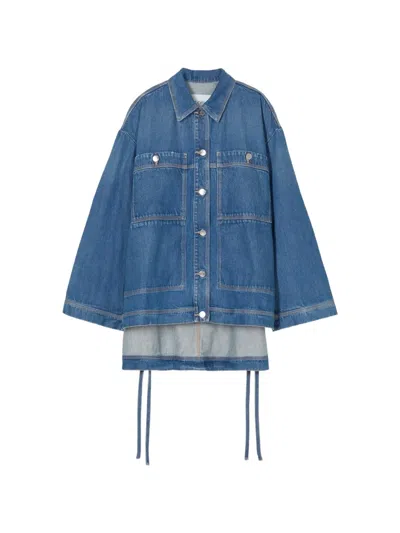 Closed Side-tie Denim Shirt In Blue