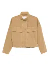 Closed Signature Stretch-cotton Twill Jacket In Gold
