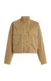 Closed Signature Stretch-cotton Twill Jacket In Brown