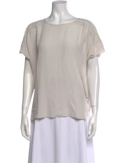 Pre-owned Closed Silk Crew Neck Top In Gray