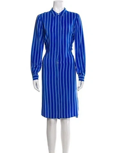 Pre-owned Closed Silk Midi Length Dress In Blue