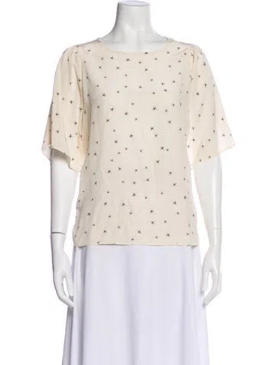 Pre-owned Closed Silk Printed Blouse In Neutral