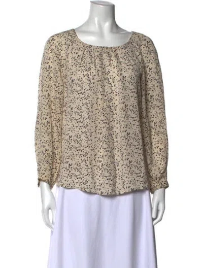 Pre-owned Closed Silk Printed Blouse In Neutrals