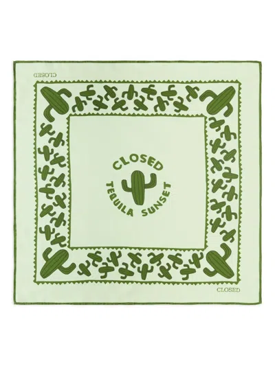 Closed Silk Scarf In Green