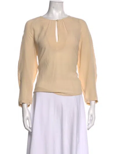 Pre-owned Closed Silk Scoop Neck Blouse In Neutrals