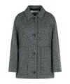 Closed Melange Grey Wool Blend Coat In Gray
