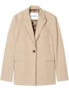 Closed Single-button Blazer In Neutrals