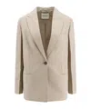 Closed Single-breasted Peak-lapel Blazer In Neutral