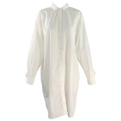 Pre-owned Closed Size S White Organic Cotton Oversized One Pocket Midi Shirt Dress