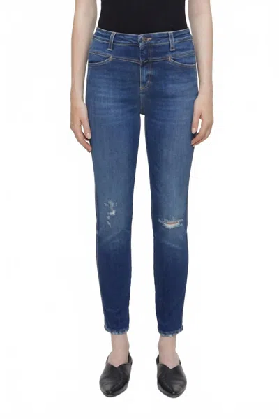 Closed Skinny Pusher Jeans In Dark Blue