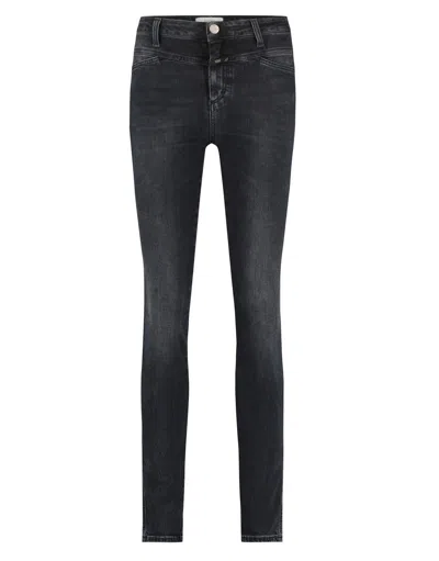 Closed Skinny Pusher Jeans In Dark Grey In Gray