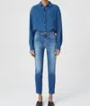 CLOSED SKINNY PUSHER JEANS IN MID BLUE