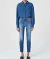 Closed Skinny Pusher Jeans In Mid Blue In Blue