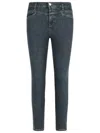 Closed Zippered Tapered Denim Jeans In Gray