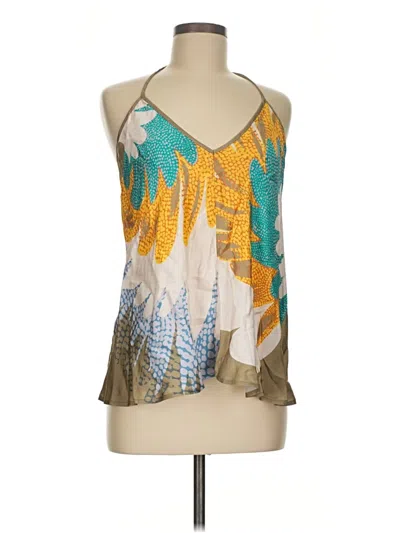 Pre-owned Closed Sleeveless Blouse In Gold