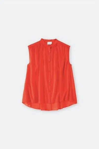 Closed Sleeveless Gathered Blouse In Arabiata In Multi