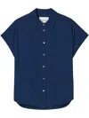 Closed Dark Blue Linen Blend Shirt In Blue