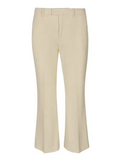 Closed Slim Fit Flare Cuffs Trousers In Ivory