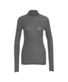Closed Slim-fit Turtleneck Pullover With Buttoned Back Detail In Gray