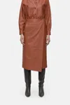 Closed Slim Wrap Skirt In Ferro Brown